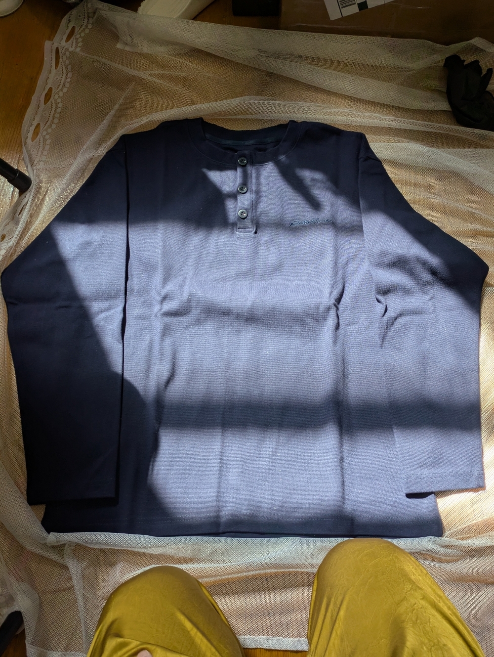 Eddie Bauer Navy Long-Sleeve Henley Top